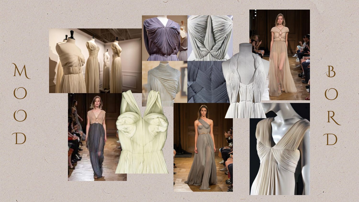 Moodboard costruito sui codici di Madame Grès