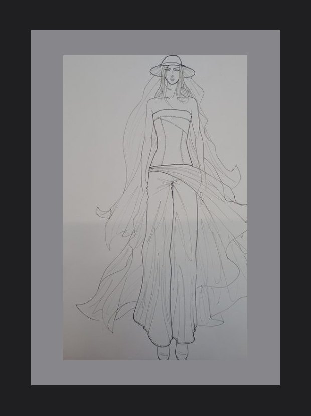 Figurino donna, progetto di collezione